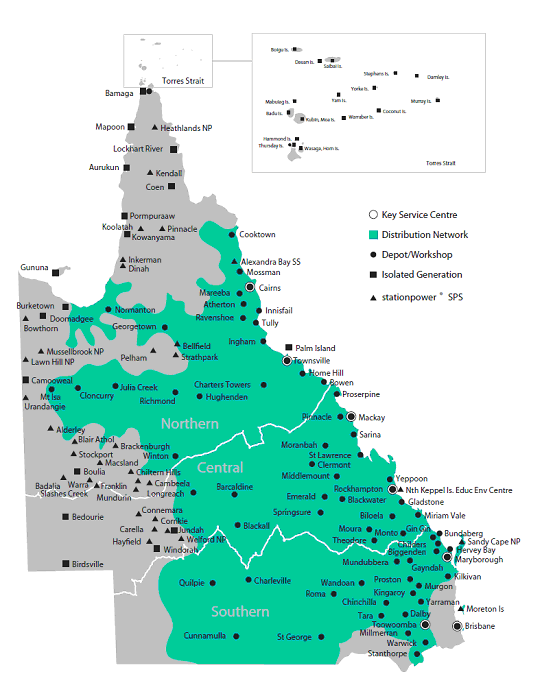 Qld Map 2 Ergon Energy distribution map Australian Energy